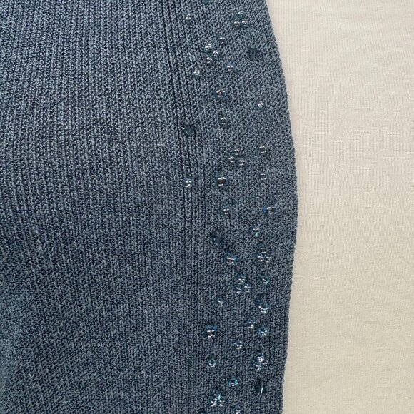 Eileen Fisher Womens Open Front Knit Sweater Cardigan Beaded Green Size S - Picture 6 of 14